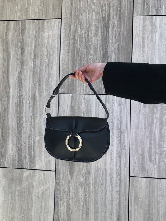 LOEWE Logo Shoulder bag Black Vintage sy8ch6