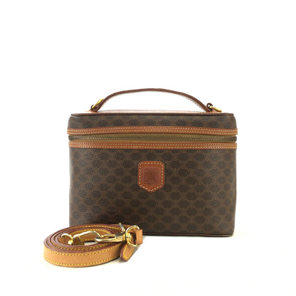 CELINE Macadam Blason Vanity bag Shoulder bag Brown Vintage Old Celine jnz587