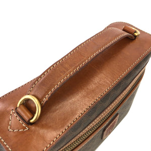 CELINE Macadam Blason Vanity bag Shoulder bag Brown Vintage Old Celine jnz587