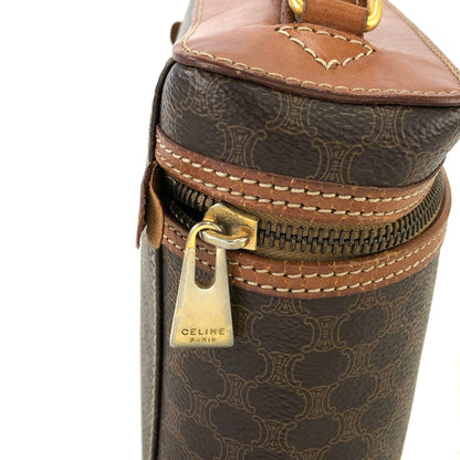 CELINE Macadam Blason Vanity bag Shoulder bag Brown Vintage Old Celine jnz587