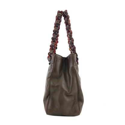 PRADA Tortoiseshell chain Handbag Totebag Brown Vintage Old tvmaz3