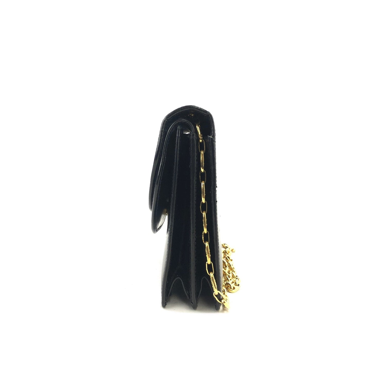 CELINE Blason Triomphe Chain Shoulder Bag Black Old Celine Vintage 6zyg5r