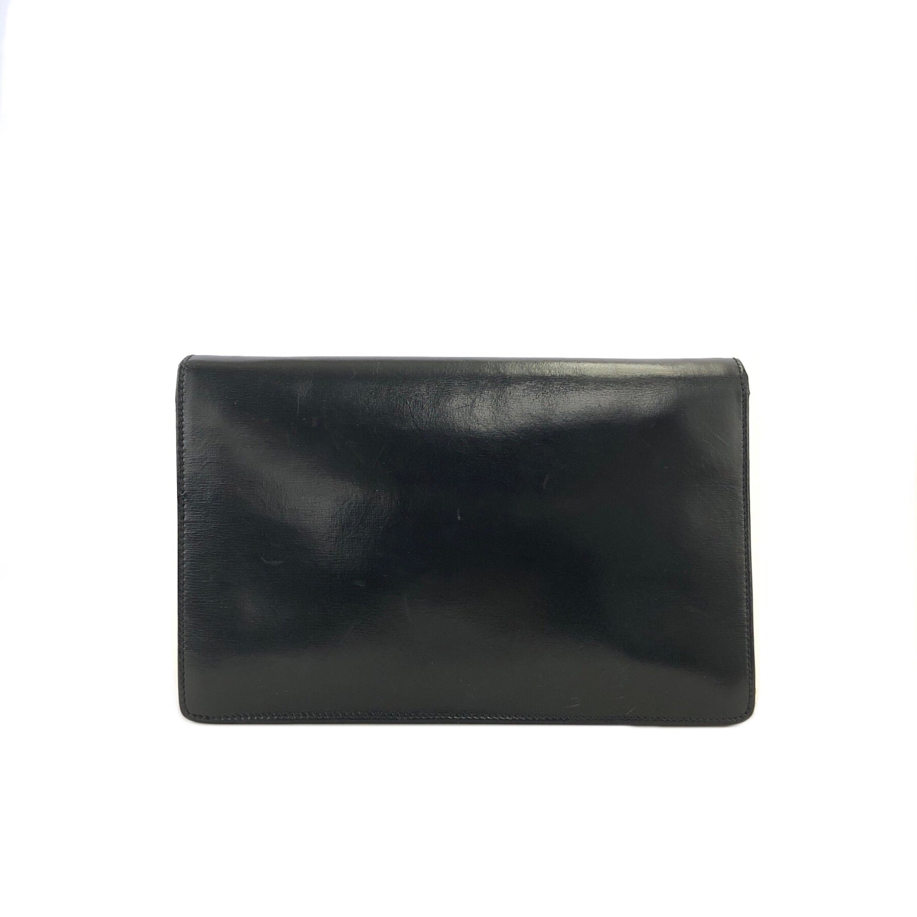 Celine Vintage Black Triomphe Velour Shoulder Bag ○ Labellov