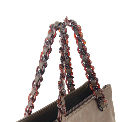 PRADA Tortoiseshell chain Handbag Totebag Brown Vintage Old tvmaz3