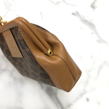 CELINE Macadam Blason Clasp Coin purse Wallet Brown 8xjnfd