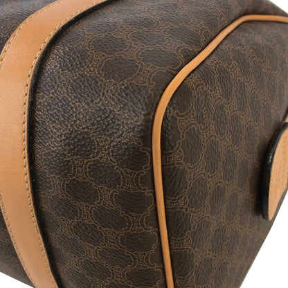 CELINE Macadam Blason Boston bag Handbag Brown Vintage Old Celine 3xwt7p