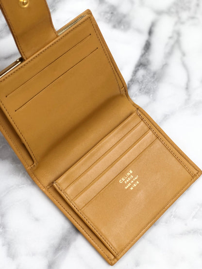 CELINE Macadam Blason Clasp Wallet Brown uphxmp