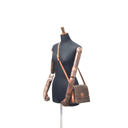 CELINE Macadam Blason Shoulder bag Brown Vintage Old Celine u88gsk