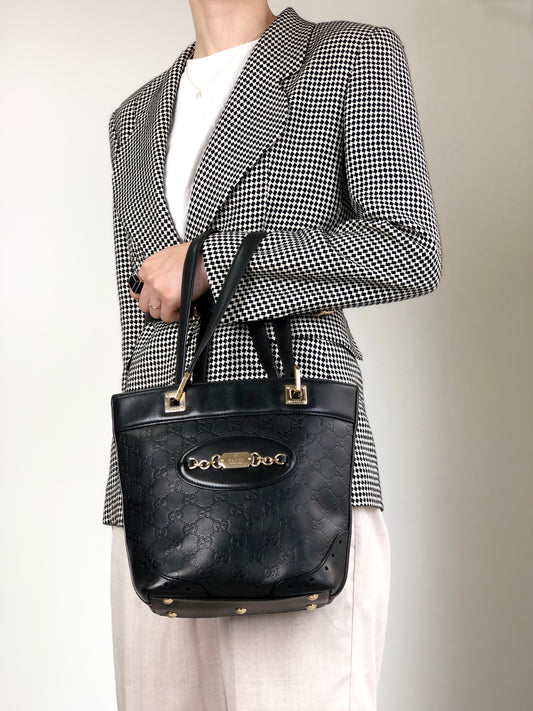 GUCCI Totebag Black 145994 Vintage gfpgkn