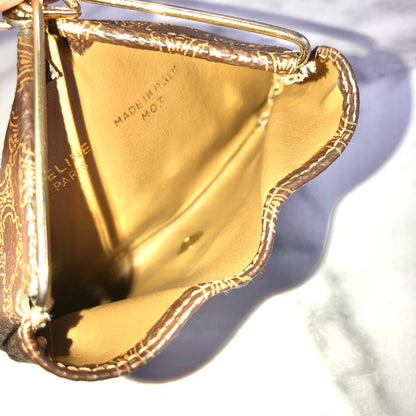 CELINE Macadam Horse carriage Triangle Coin purse Wallet Brown 6fzhde