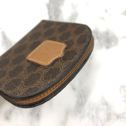 CELINE Macadam Blason Coin purse Wallet Brown t6udde