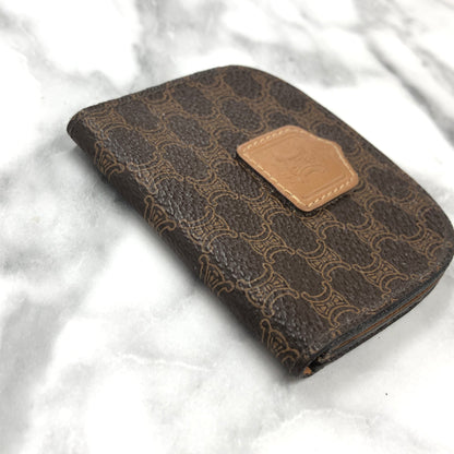 CELINE Macadam Blason Coin purse Wallet Brown t6udde