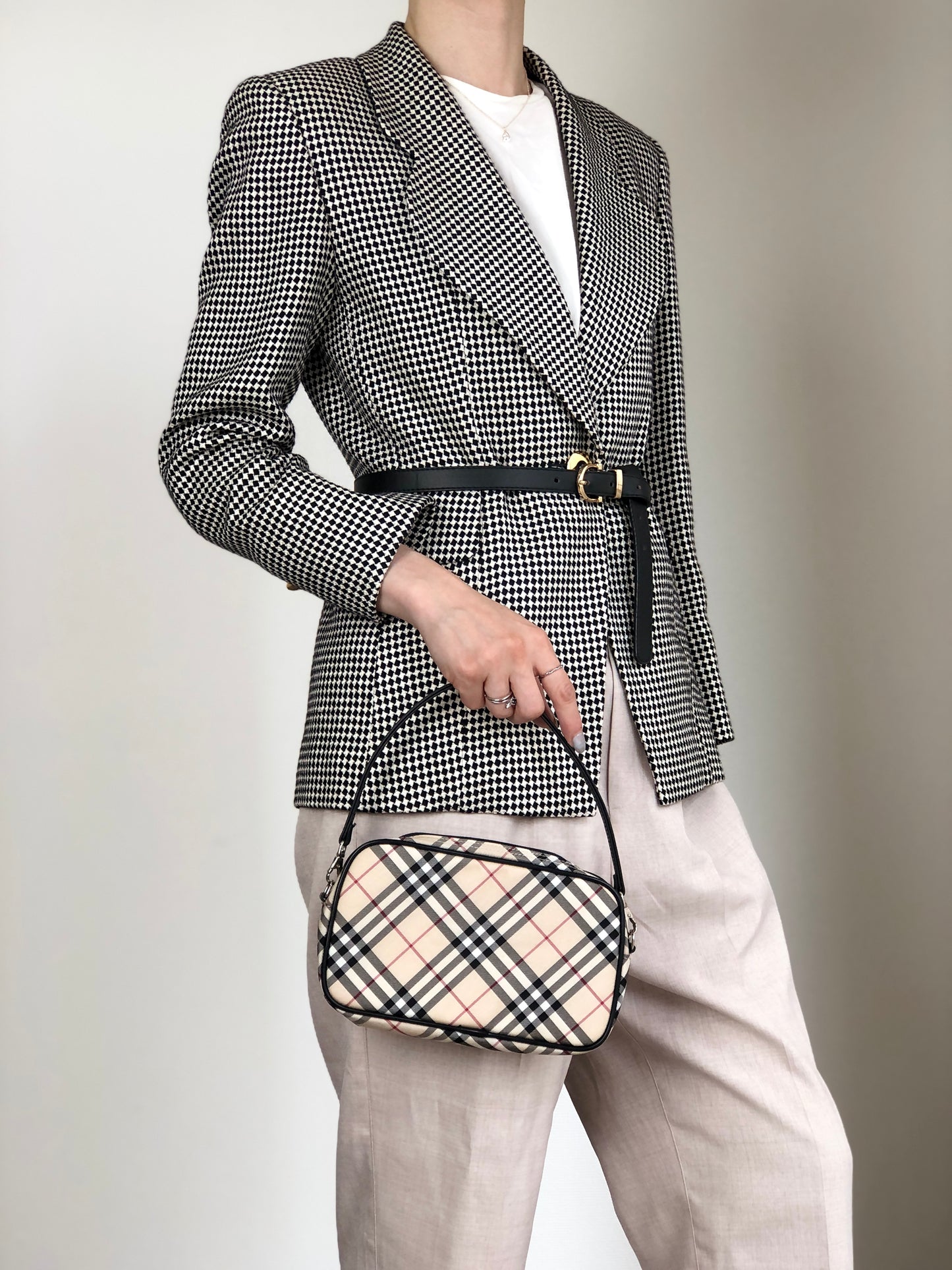 BURBERRY Nova Check Shoulder bag Beige Vintage y47wfc