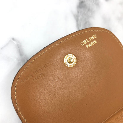 CELINE Macadam Blason Coin purse Wallet Brown t6udde