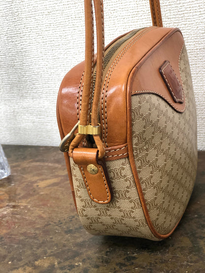 CELINE Macadam Blason Shoulderbag Beige Vintage Old celine 453zb4
