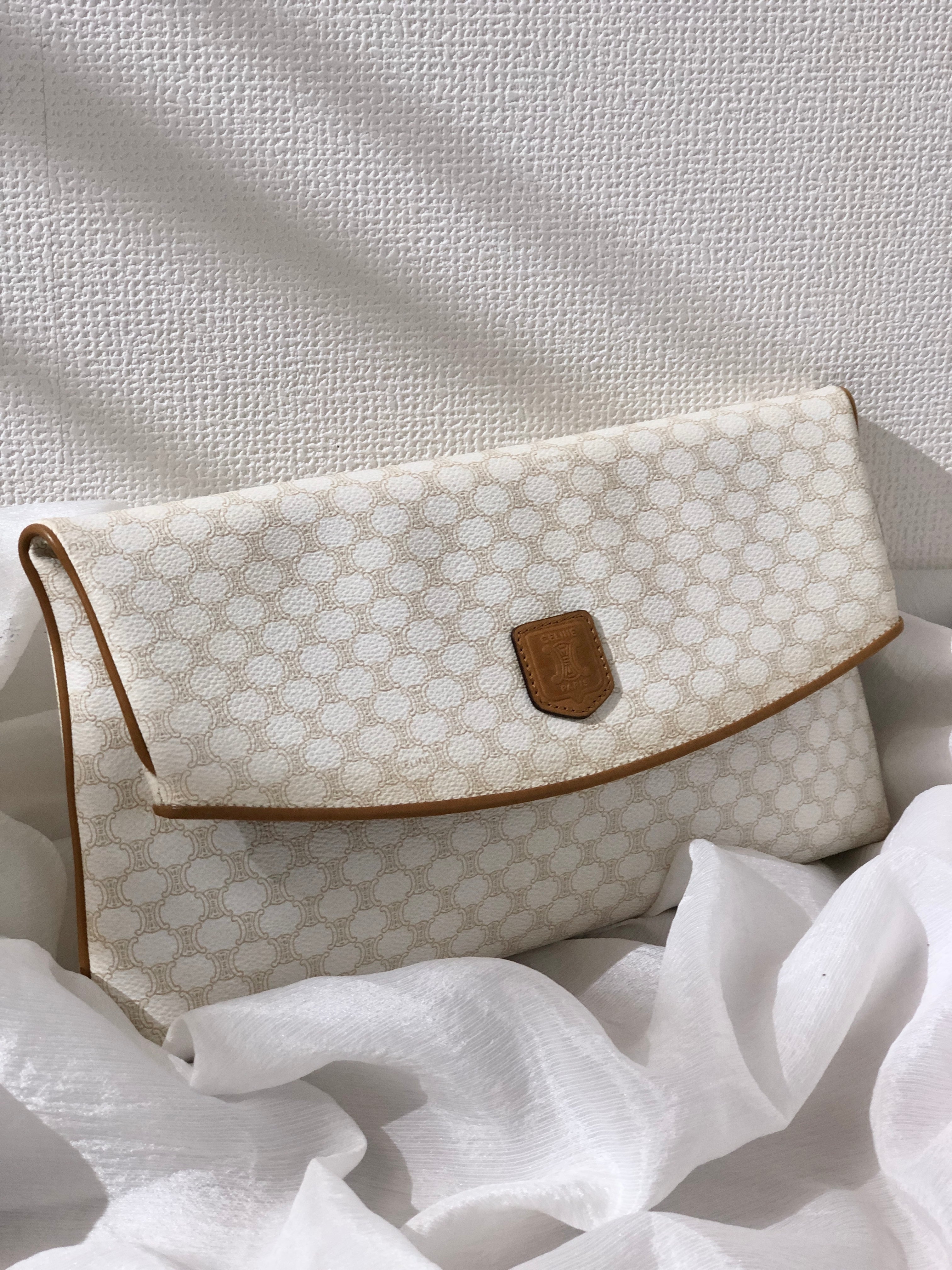 Celine white outlet clutch