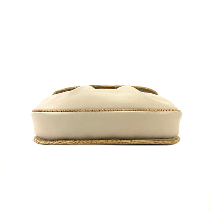 CELINE Horse carriage Shirring Shoulder bag Ivory Vintage Old CELINE sawt6d