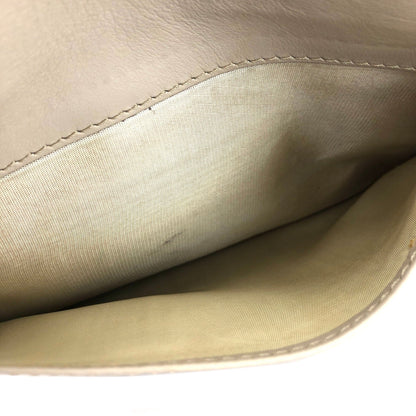 CELINE Horse carriage Shirring Shoulder bag Ivory Vintage Old CELINE sawt6d