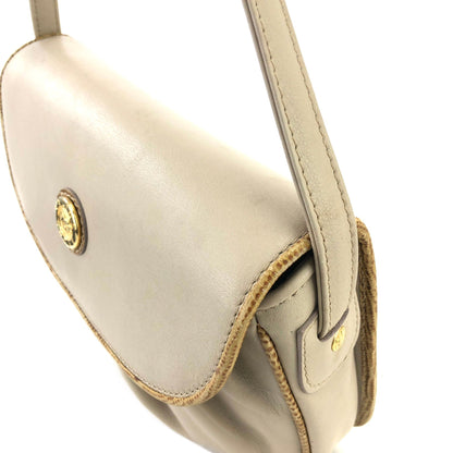 CELINE Horse carriage Shirring Shoulder bag Ivory Vintage Old CELINE sawt6d