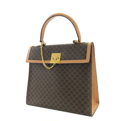 CELINE Macadam Toggle clasp Chain Handbag Brown Vintage Old Celine 854ge4
