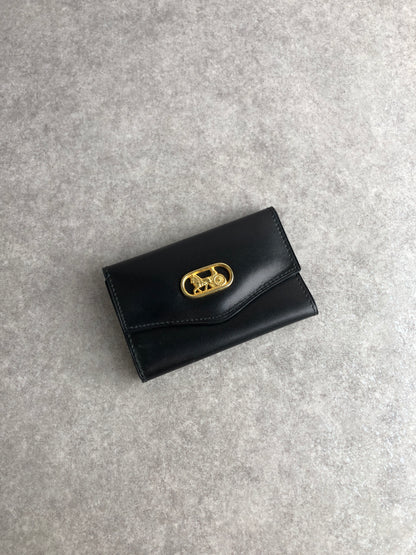 CELINE Horse Carriage Key Case Black Vintage hnhm6t