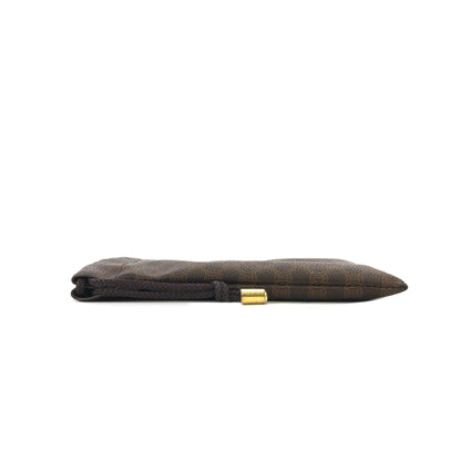 CELINE Macadam Drawstring Mini bag Pouch Brown Vintage Old CELINE x8kijv