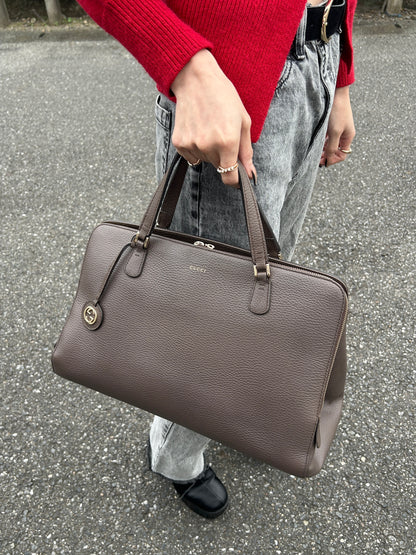GUCCI Interlocking Two-way Handbag Shoulder bag Brown Vintage 8v35mj