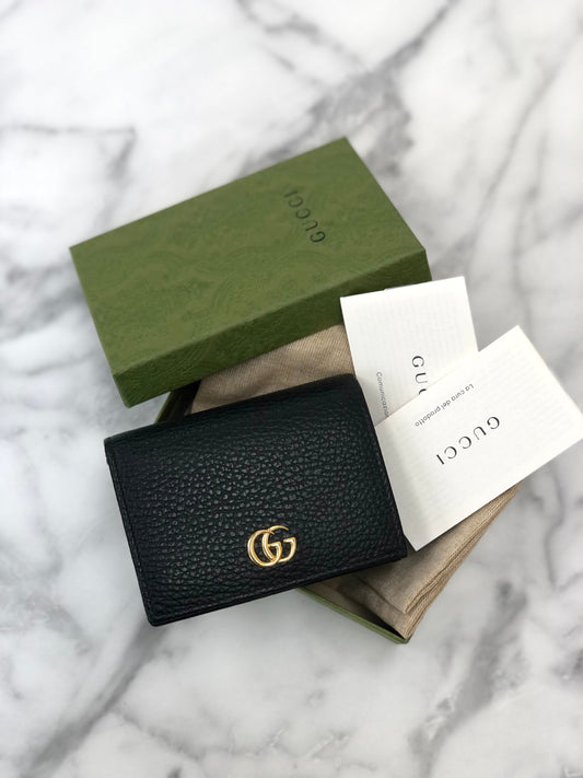 GUCCI Compact Wallet Marmont Black GG  yhbkcy