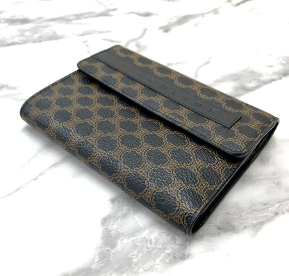 CELINE Macadam Logo Wallet Black Vintage Old Celine icxdzdi