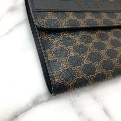 CELINE Macadam Logo Wallet Black Vintage Old Celine icxdzdi