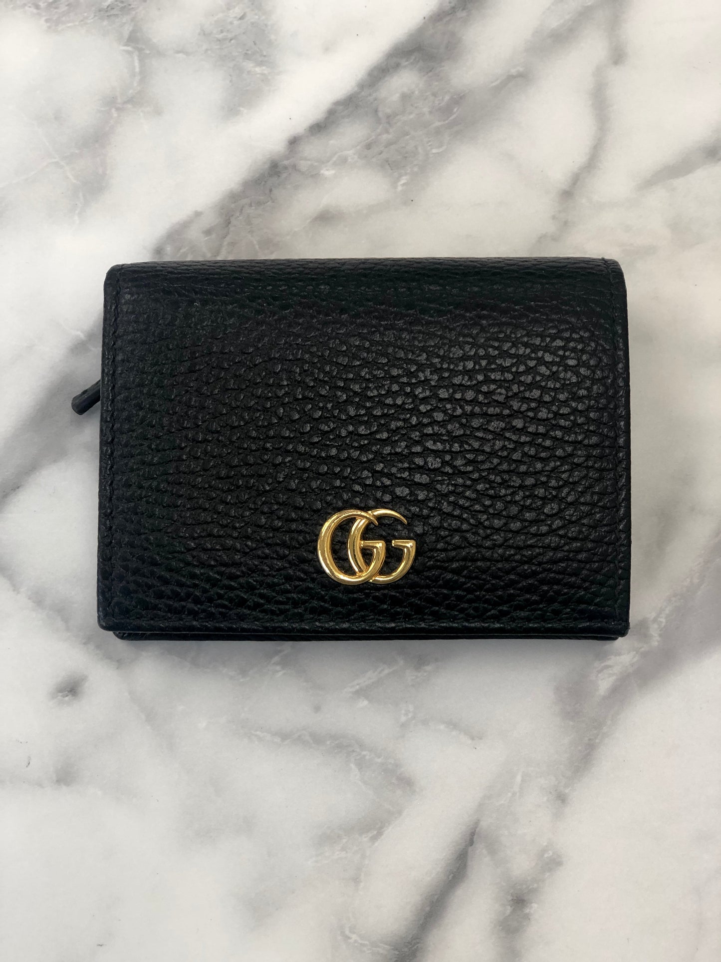 GUCCI Compact Wallet Marmont Black GG  yhbkcy