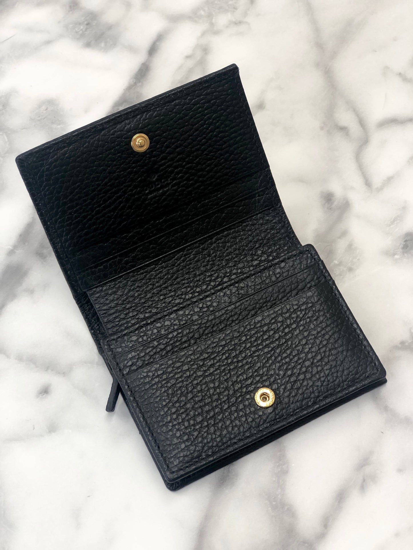 GUCCI Compact Wallet Marmont Black GG  yhbkcy