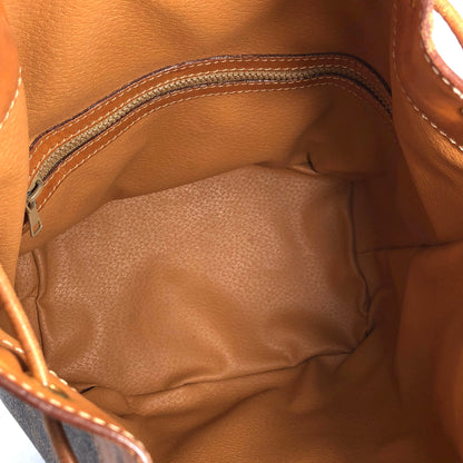 CELINE Macadam Blason Drawstring Side zipper Shoulder bag Brown Vintage Old Celine e2bfgx
