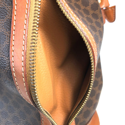 CELINE Macadam Blason Drawstring Side zipper Shoulder bag Brown Vintage Old Celine e2bfgx