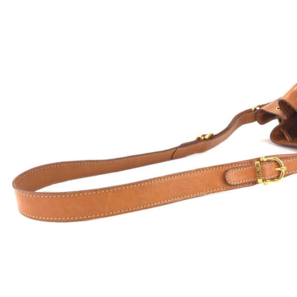 CELINE Macadam Blason Drawstring Side zipper Shoulder bag Brown Vintage Old Celine e2bfgx