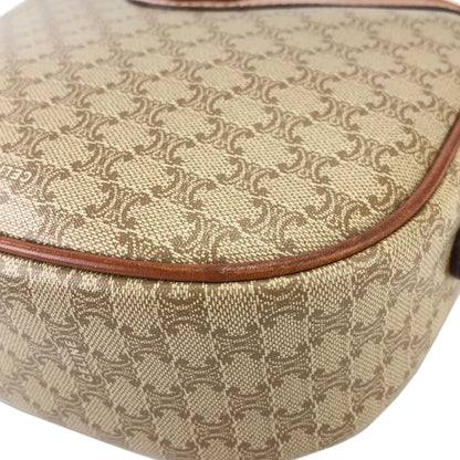 CELINE Macadam Blason Shoulderbag Beige Vintage Old celine 453zb4