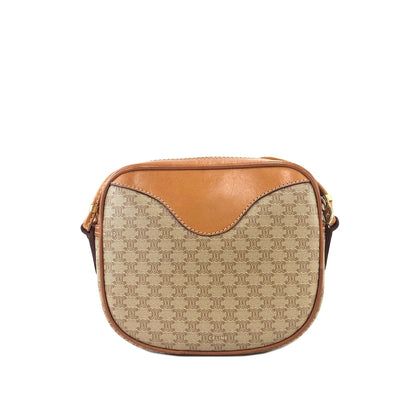 CELINE Macadam Blason Shoulderbag Beige Vintage Old celine 453zb4
