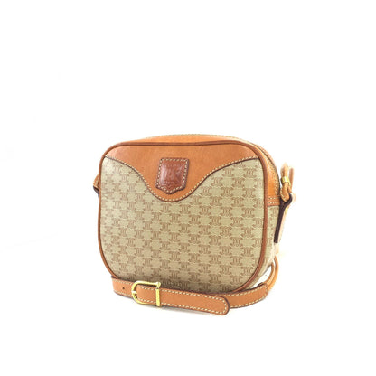 CELINE Macadam Blason Shoulderbag Beige Vintage Old celine 453zb4