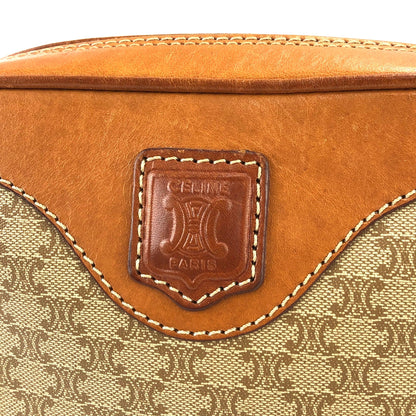 CELINE Macadam Blason Shoulderbag Beige Vintage Old celine 453zb4