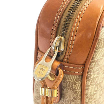 CELINE Macadam Blason Shoulderbag Beige Vintage Old celine 453zb4