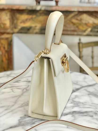 Salvatore Ferragamo Gancini 斜背包 手提包 肩背包 白色 復古 舊款 da7rgv