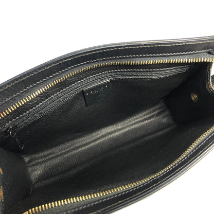 CELINE Macadam Blason Clutch bag Black Vintage Old Celine smkt4c