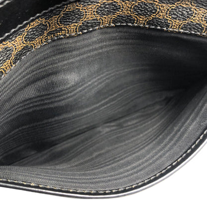 CELINE Macadam Blason Clutch bag Black Vintage Old Celine smkt4c