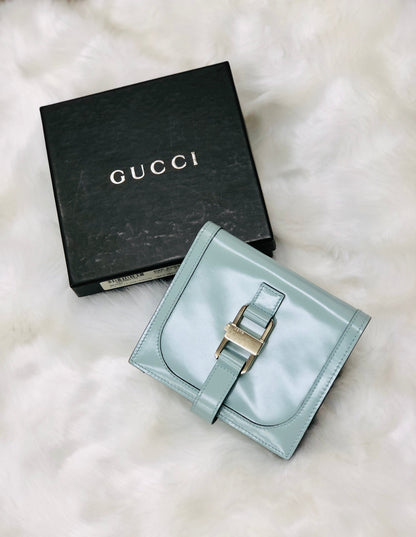 GUCCI Metal closure Compact Wallet Mint green  jmj7g8