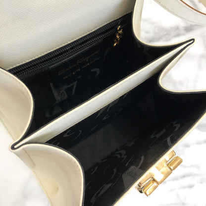 Salvatore Ferragamo Gancini 斜背包 手提包 肩背包 白色 復古 舊款 da7rgv