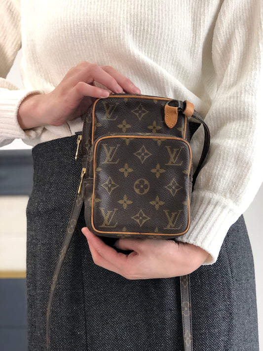 LOUIS VUITTON Monogram Shoulder bag Brown Vintage py7ktt