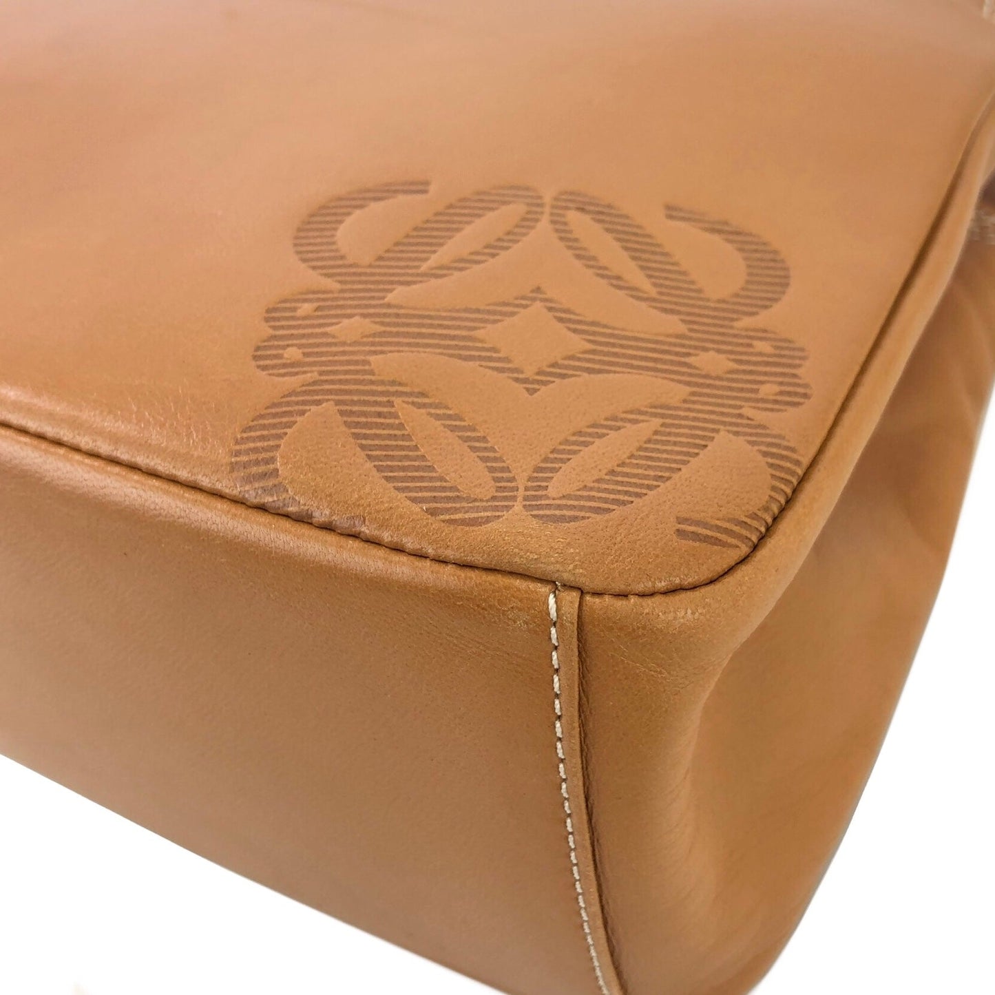 LOEWE Anagram Nappa leather Handbag Brown Vintage Old mjrzyi