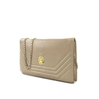 CELINE Blason Emblem Chain Shoulder Bag Beige Old Celine vintage grm6h7