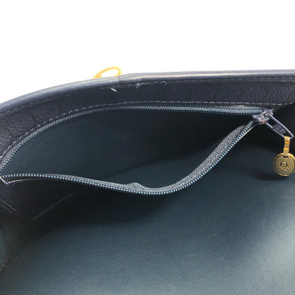 Christian Dior Logo Honeycomb Pattern Chain Crossbody Shoulderbag Navy Vintage Old 3yspde