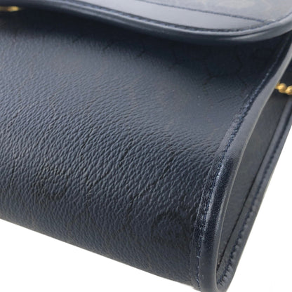 Christian Dior Logo Honeycomb Pattern Chain Crossbody Shoulderbag Navy Vintage Old 3yspde